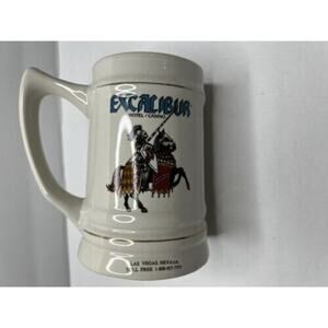 Excalibur Hotel Casino Vintage Drink Beer Tall Mug Knight Horse